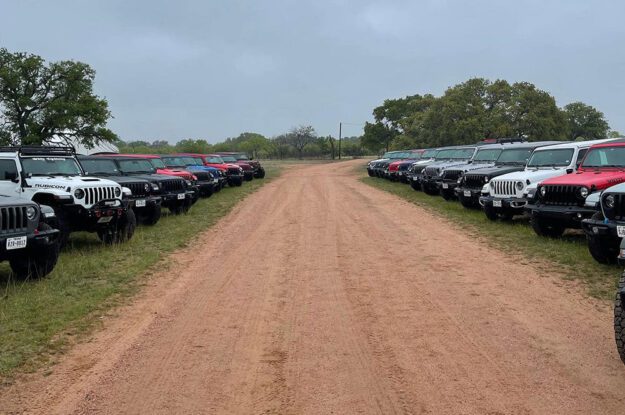 jeeps lining up near austin
