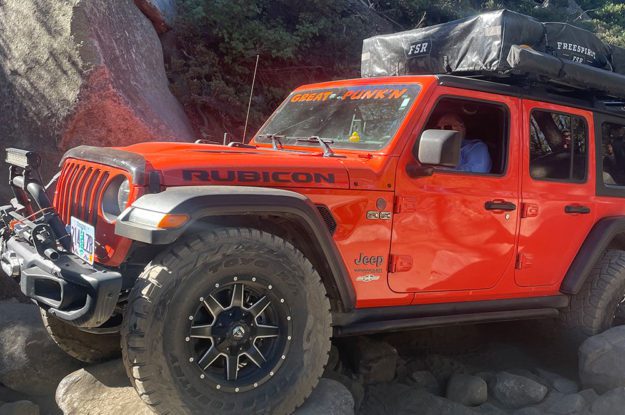 red jeep on the rubicon