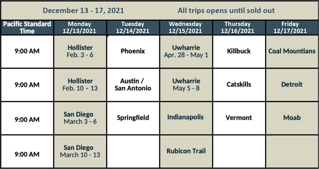 jeep adventure academy 2022 trip release schedule
