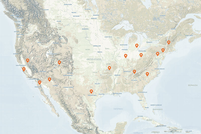 map of u.s. jeep trips