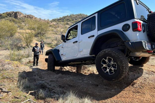 white jeep on the trail
