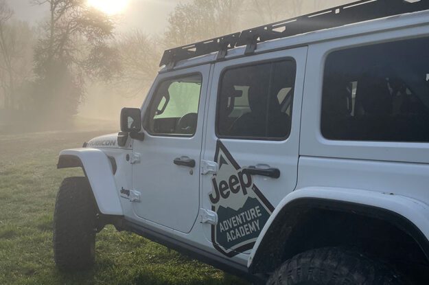 jeep adventure academy logo on jeep